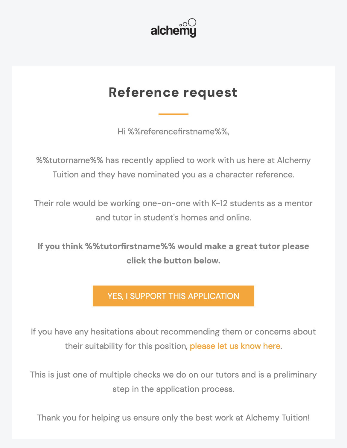 Example character reference email